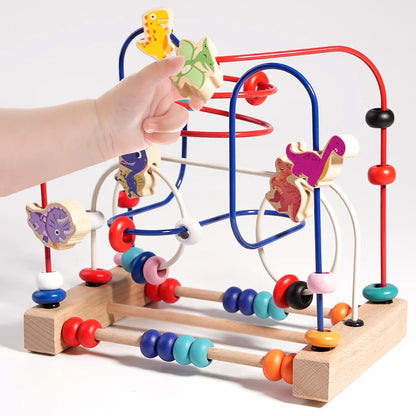 Montessori  Wooden Roller Coaster Bead Maze Abacus