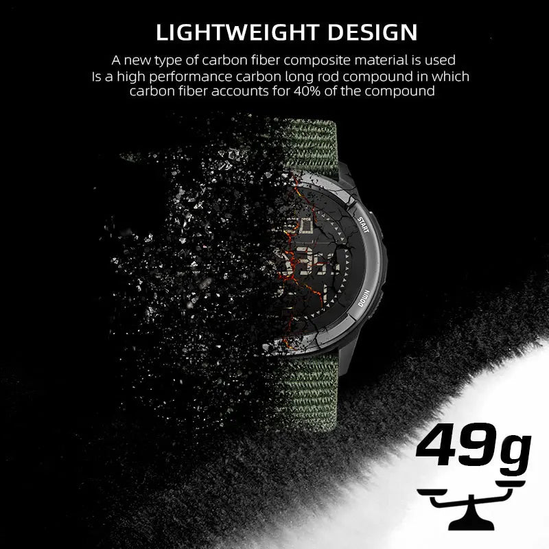 NORTH EDGE ALPS Men's Digital Carbon fiber Watch