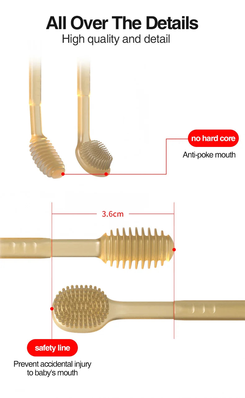 MAMIJOY 3-In-1 Baby Silicone Tongue Brush