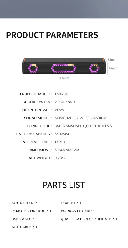 PHILIPS TAB3120/93 Soundbar Smart