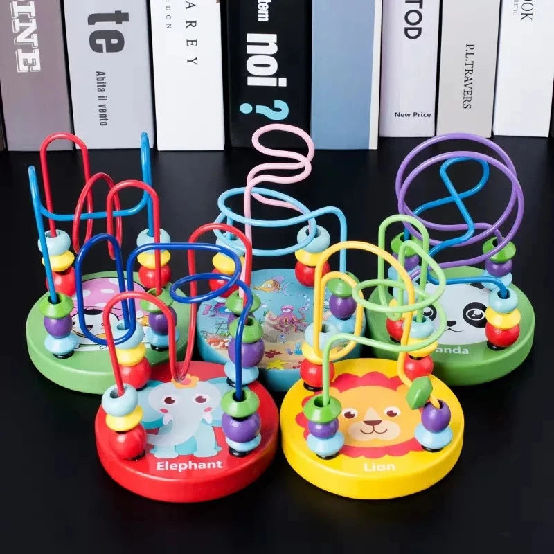 Montessori  Wooden Roller Coaster Bead Maze Abacus