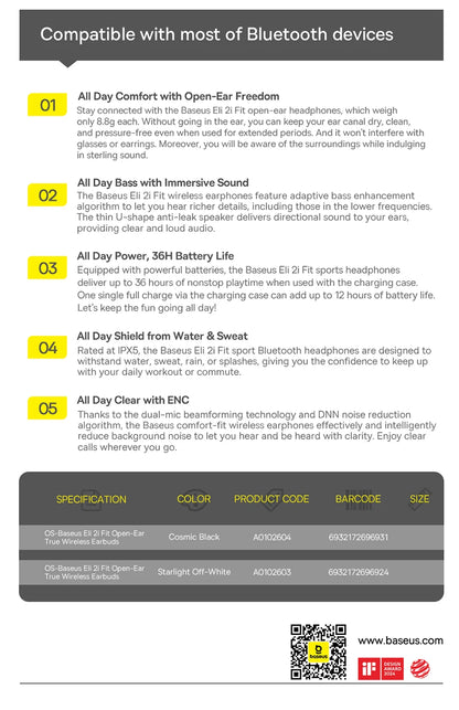 Baseus Eli 2i Fit Open-Ear Earphones