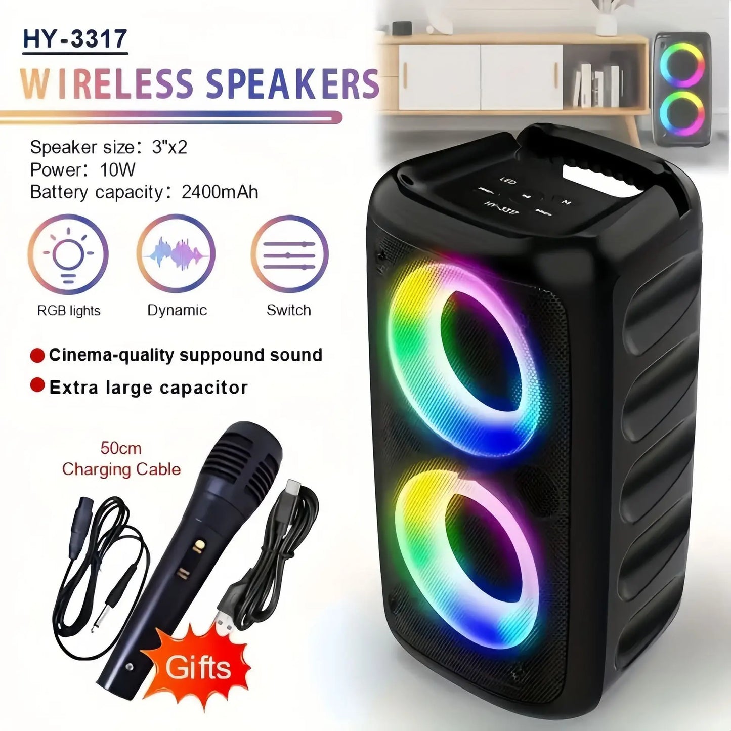 Karaoke Radio FM Bluetooth Speaker