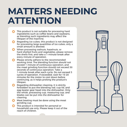 ROUNY 4-in-1 Hand Immersion Blender 1000W