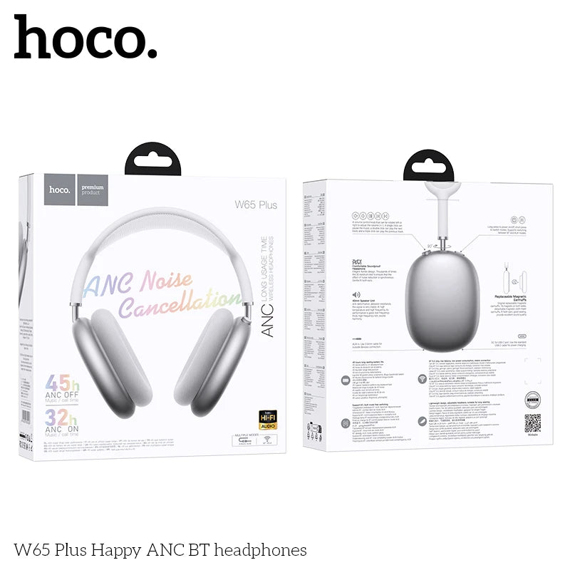 HOCO W65 Plus ANC Noise Reduction Bluetooth Headphones