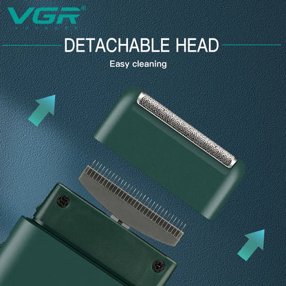 VGR V-390 mini single blade cordless beard trimmer razor