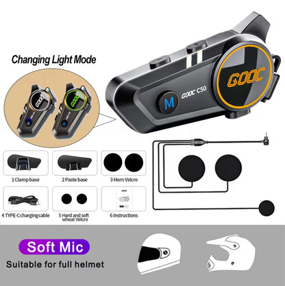 3D Surround Heavy Bass Motorcycle Helmet Headset