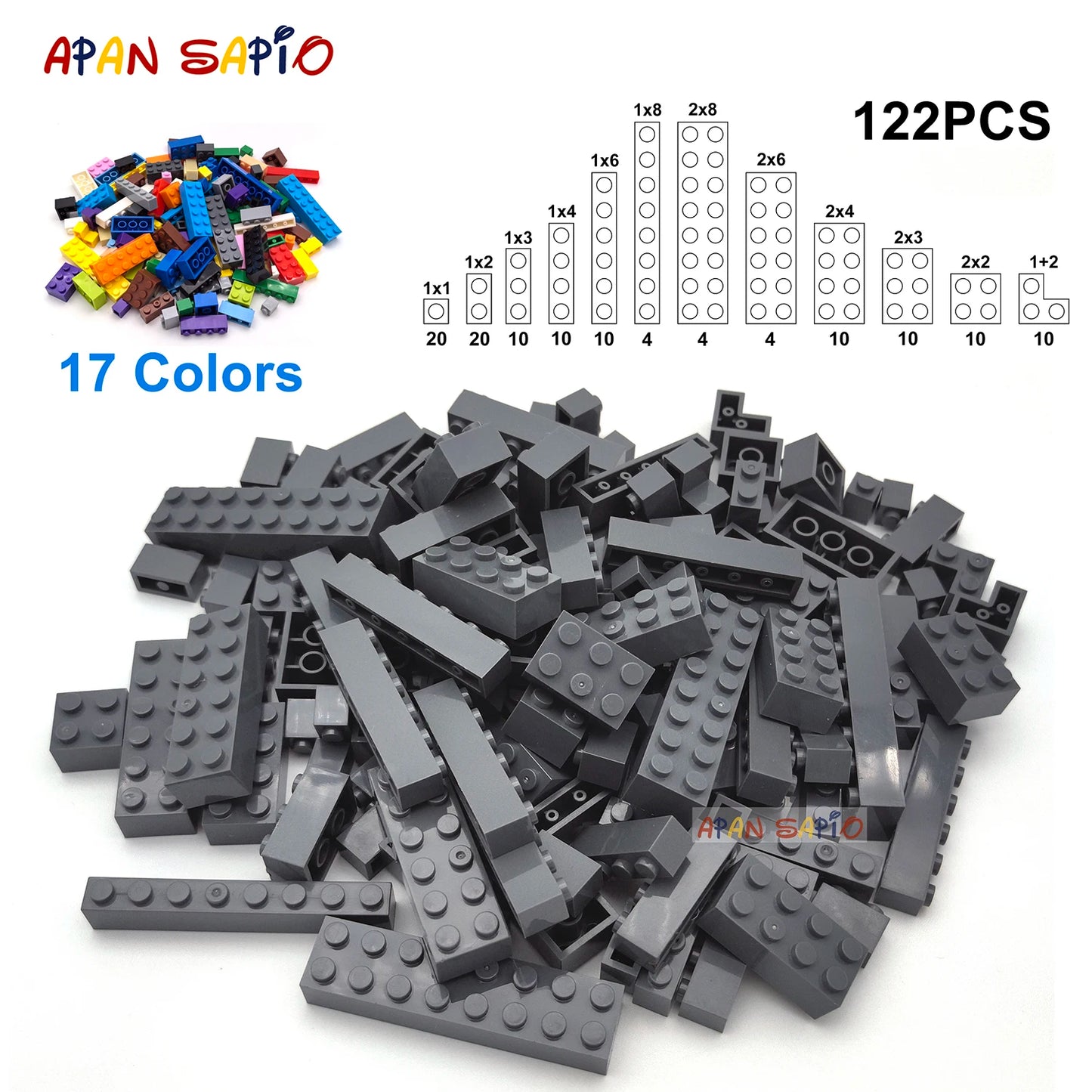 APAN SAPIO 12 Size DIY Building Blocks