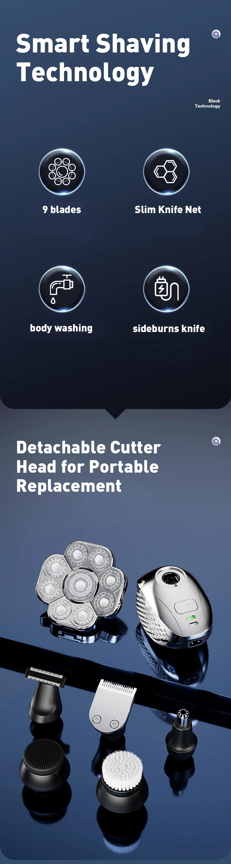 4D Head Shavers for Bald Men