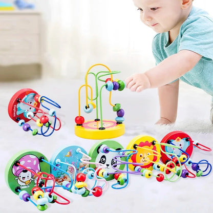 Montessori  Wooden Roller Coaster Bead Maze Abacus