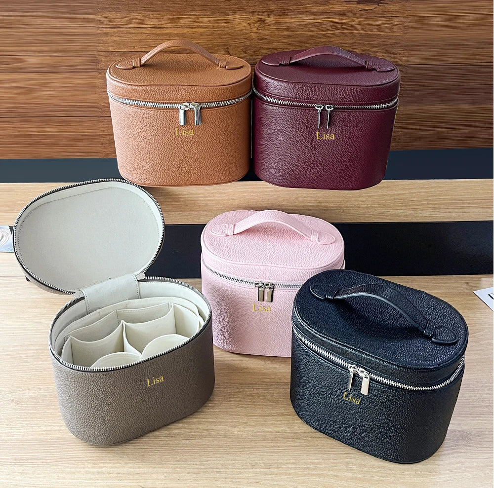Large-capacity PU leather cosmetic box
