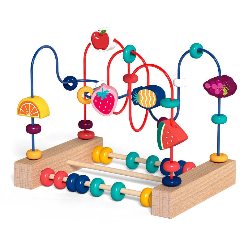 Montessori  Wooden Roller Coaster Bead Maze Abacus