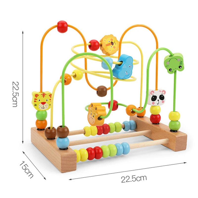 Montessori  Wooden Roller Coaster Bead Maze Abacus