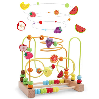 Montessori  Wooden Roller Coaster Bead Maze Abacus
