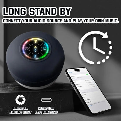 Waterproof Bluetooth Speaker with Colorful LED Lights