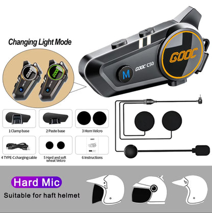 3D Surround Heavy Bass Motorcycle Helmet Headset