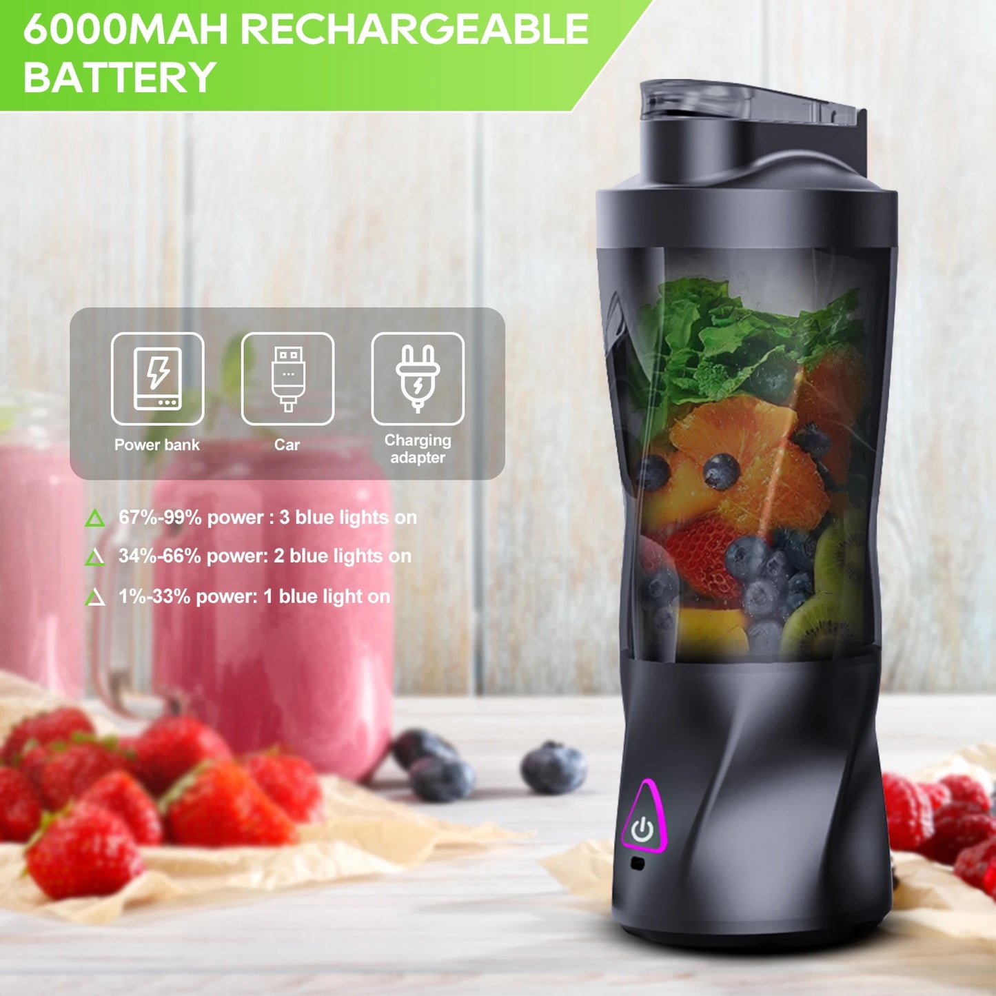 Electric Portable Juicer Fresh Fruit Mixer 700ML