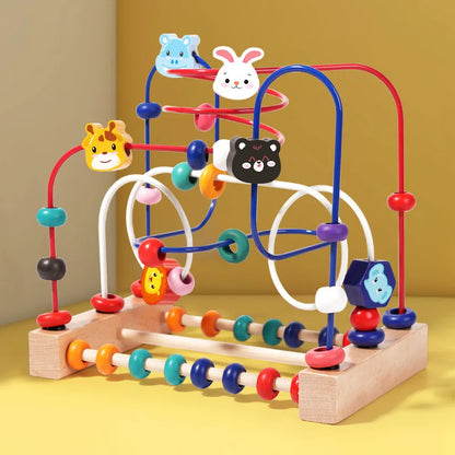 Montessori  Wooden Roller Coaster Bead Maze Abacus