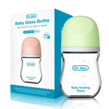 MAMIJOY Anti-Choke Baby Bottle Newborn Glass Bottles