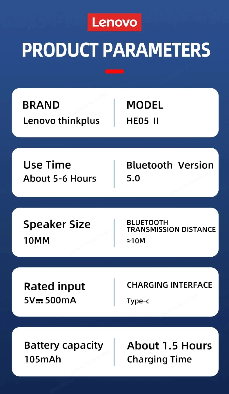 Origial Lenovo HE05X Bluetooth Earphones