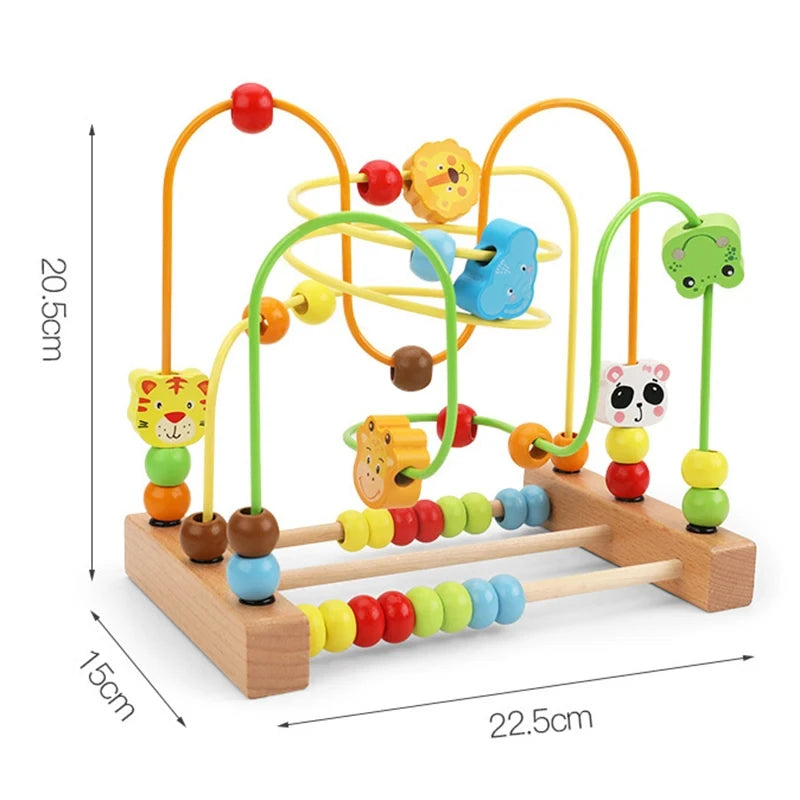 Montessori  Wooden Roller Coaster Bead Maze Abacus