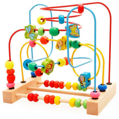 Montessori  Wooden Roller Coaster Bead Maze Abacus