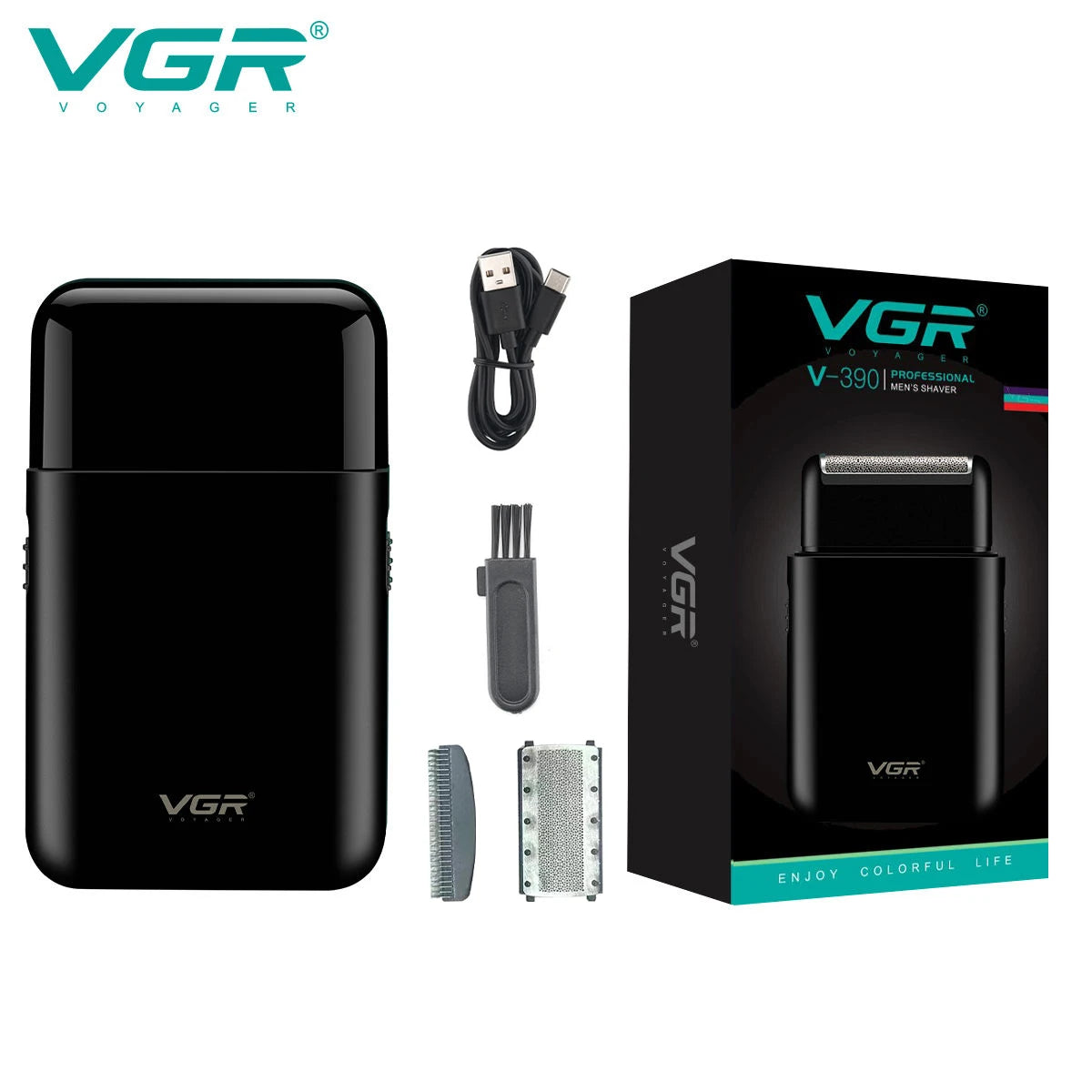 VGR V-390 mini single blade cordless beard trimmer razor