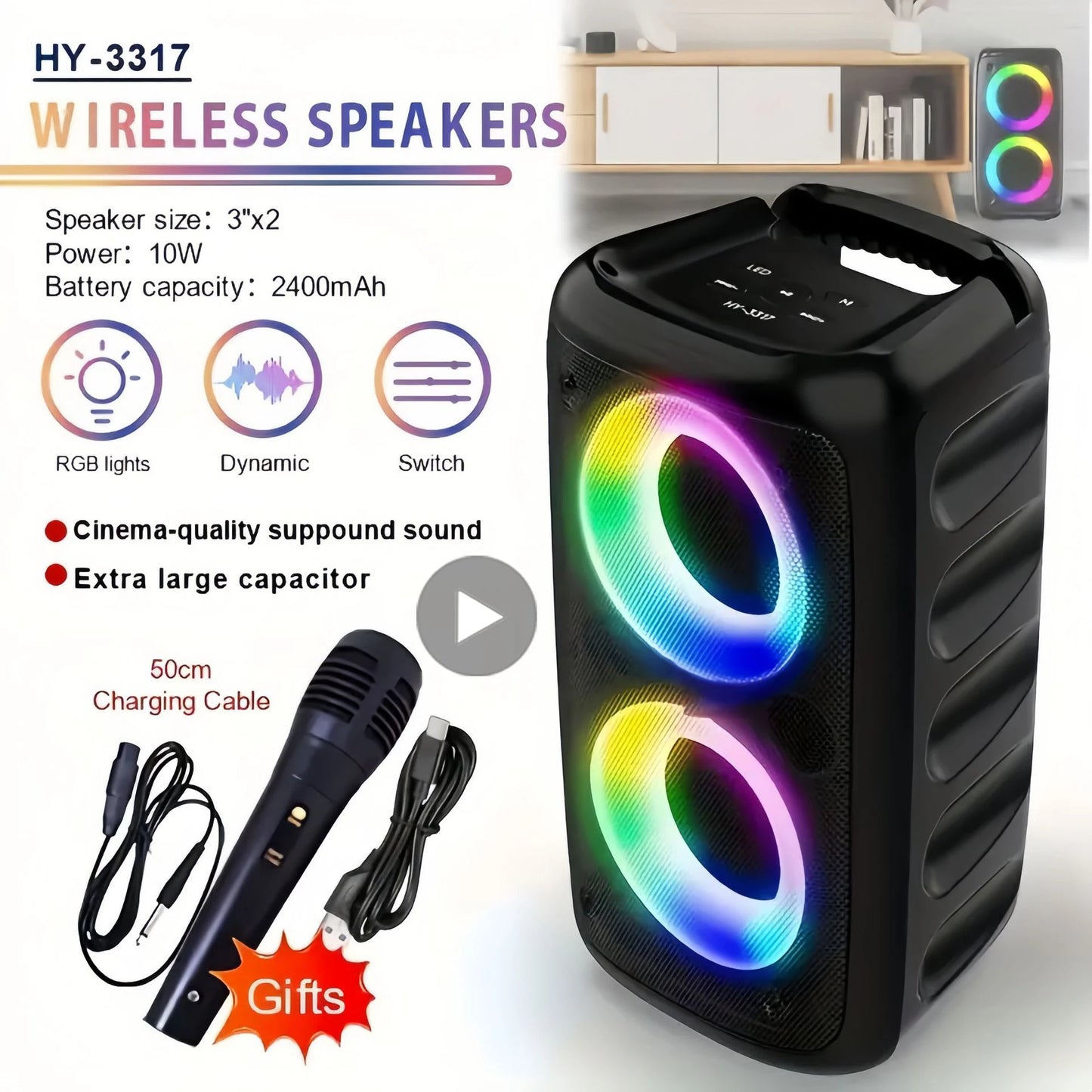 Karaoke Radio FM Bluetooth Speaker