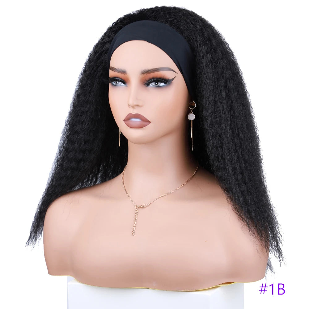 Short Kinky Straight Synthetic Wig