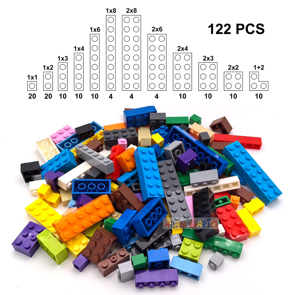 APAN SAPIO 12 Size DIY Building Blocks