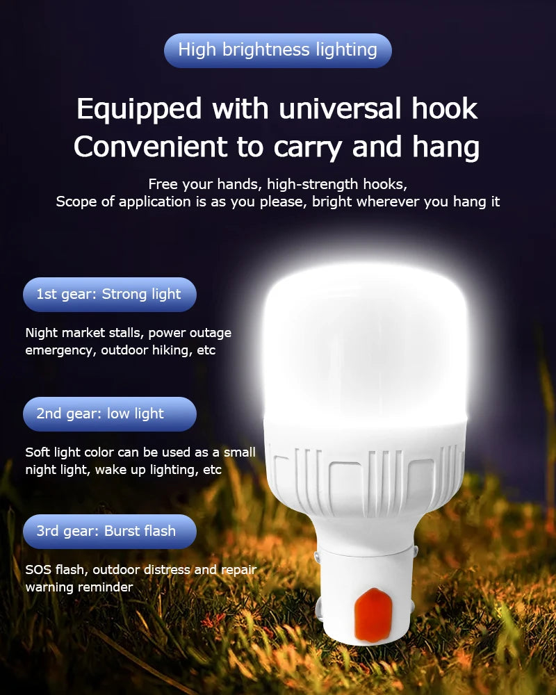 Rechargeable LED Indoor Outdoor Emergency Hookup Portable Lights