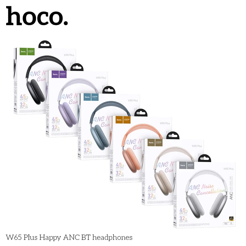 HOCO W65 Plus ANC Noise Reduction Bluetooth Headphones