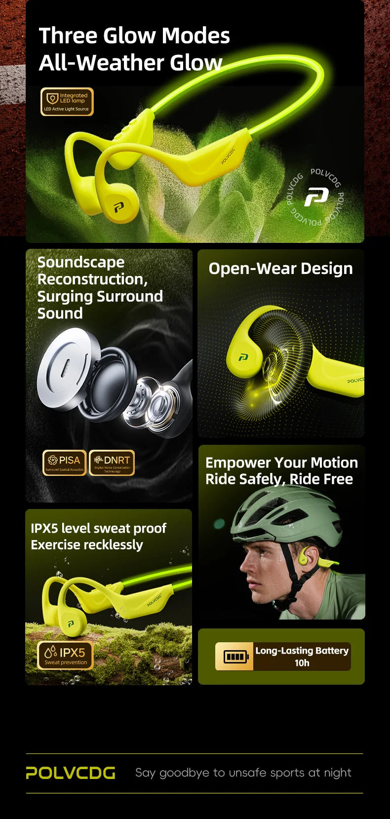 POLVCDG X1pro Bone Conduction Earphones