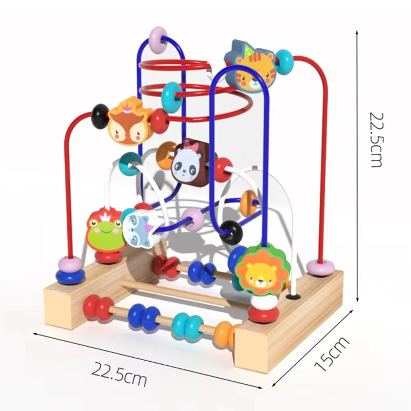 Montessori  Wooden Roller Coaster Bead Maze Abacus