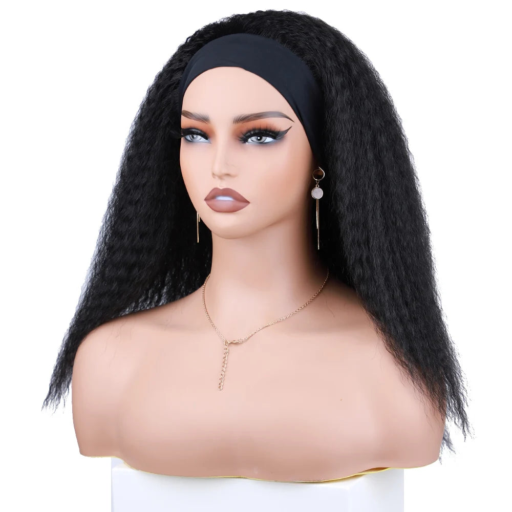 Short Kinky Straight Synthetic Wig