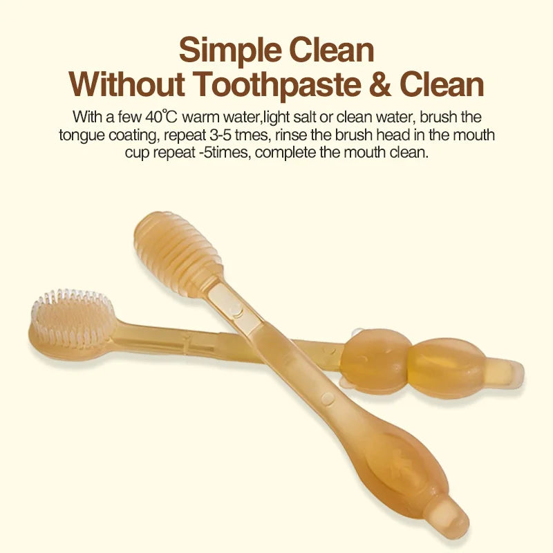 MAMIJOY 3-In-1 Baby Silicone Tongue Brush