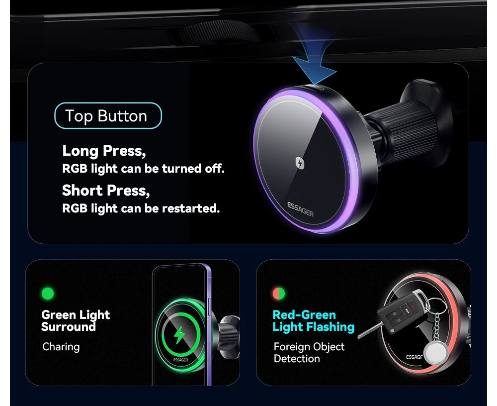 Magnetic Wireless Car Phone Holder