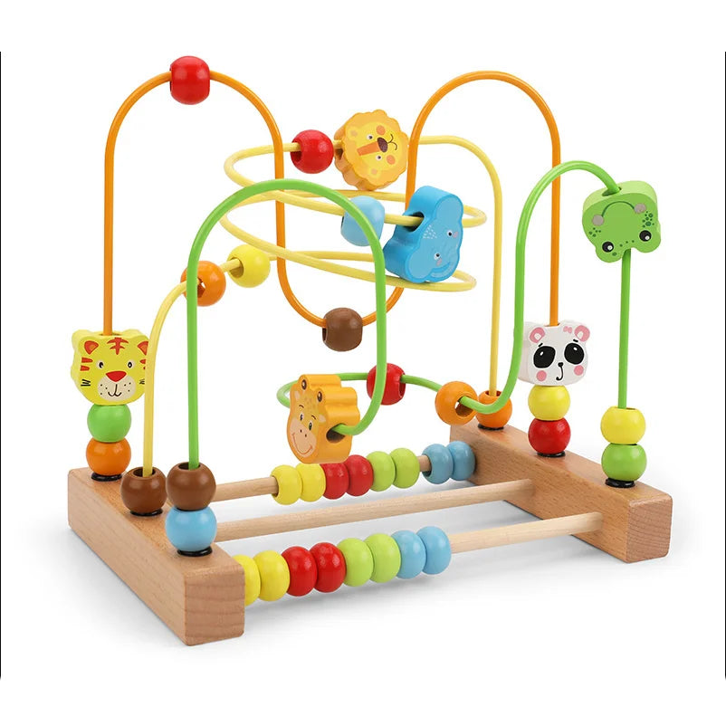 Montessori  Wooden Roller Coaster Bead Maze Abacus