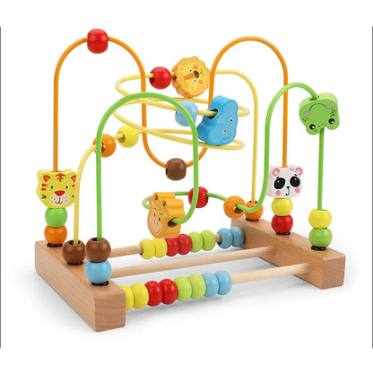 Montessori  Wooden Roller Coaster Bead Maze Abacus