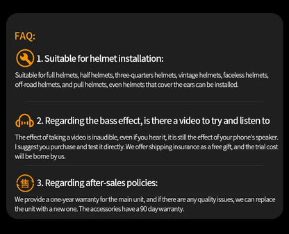 3D Surround Heavy Bass Motorcycle Helmet Headset